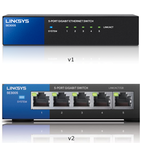 Linksys SE3005V2 5-Port Gigabit Ethernet Switch Black Blue — promotional product image