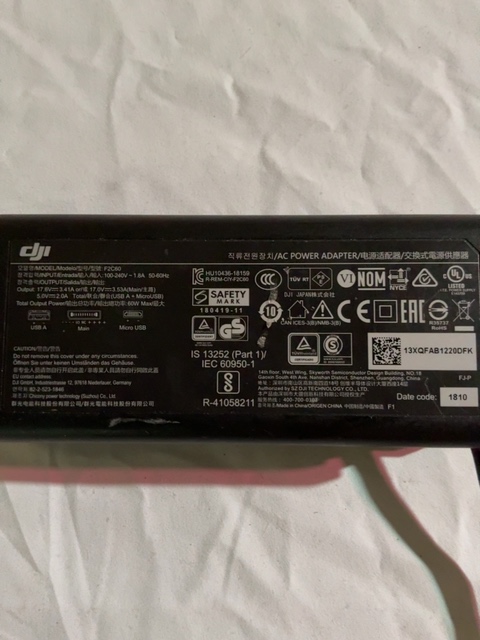 DJI 60W Battery Charger F2C60 for Mavic 2 Pro / Zoom