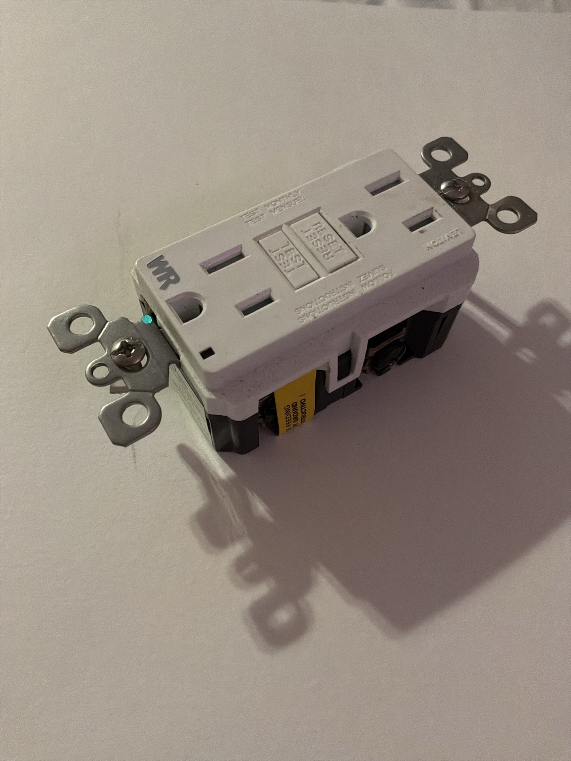 White Weather-Resistant Self-Test GFCI Duplex Receptacle