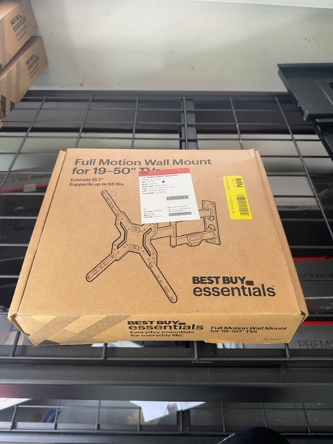 Best Buy essentials BE-MSFM Full-Motion TV Wall Mount 19-50 in — actual PRF item photo 1 of 1