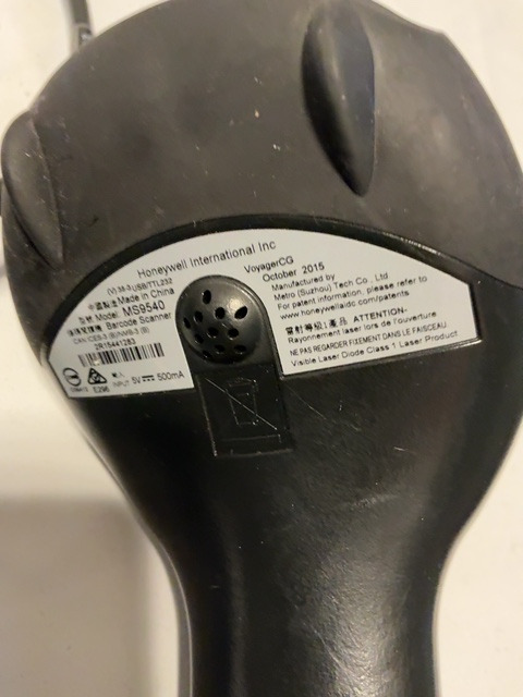 Honeywell VoyagerCG MS9540 USB Laser Barcode Scanner — actual PRF item photo 8 of 12