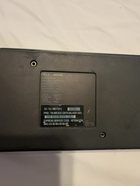 Dell WD19TB Thunderbolt USB-C Docking Station - Dock Only — actual PRF item photo 2 of 2