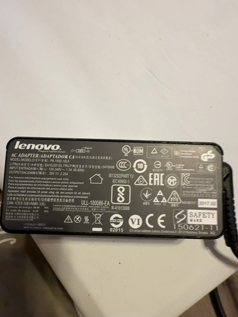 Lenovo 45W AC Adapter PA-1450-18LA 20V 2.25A — actual PRF item photo 2 of 2