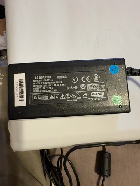 EPS F150602-A 24V 2.5A 60W AC Adapter — actual PRF item photo 2 of 2