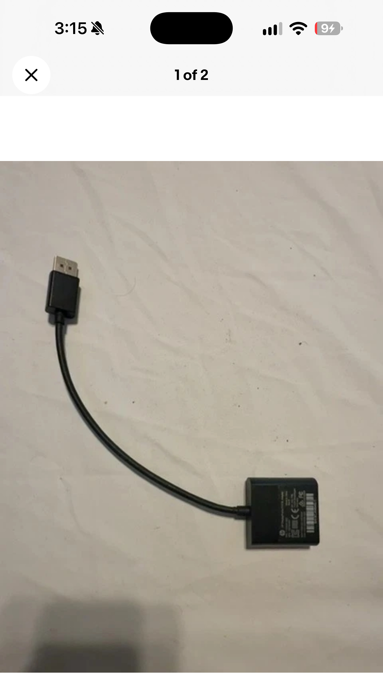 HP DisplayPort to DVI Video Adapter — actual PRF item photo 2 of 7