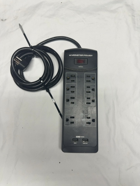 Monster Power 8-Outlet Surge Protector 2 USB Charging Ports Lighted Switch