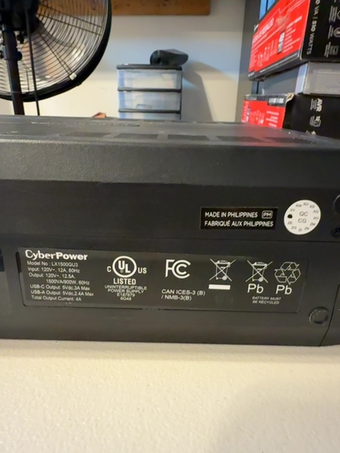 CyberPower LX1500GU3 Uninterruptible Power Supply (UPS) LX1500CUJ New Sealed — actual PRF item photo 3 of 4