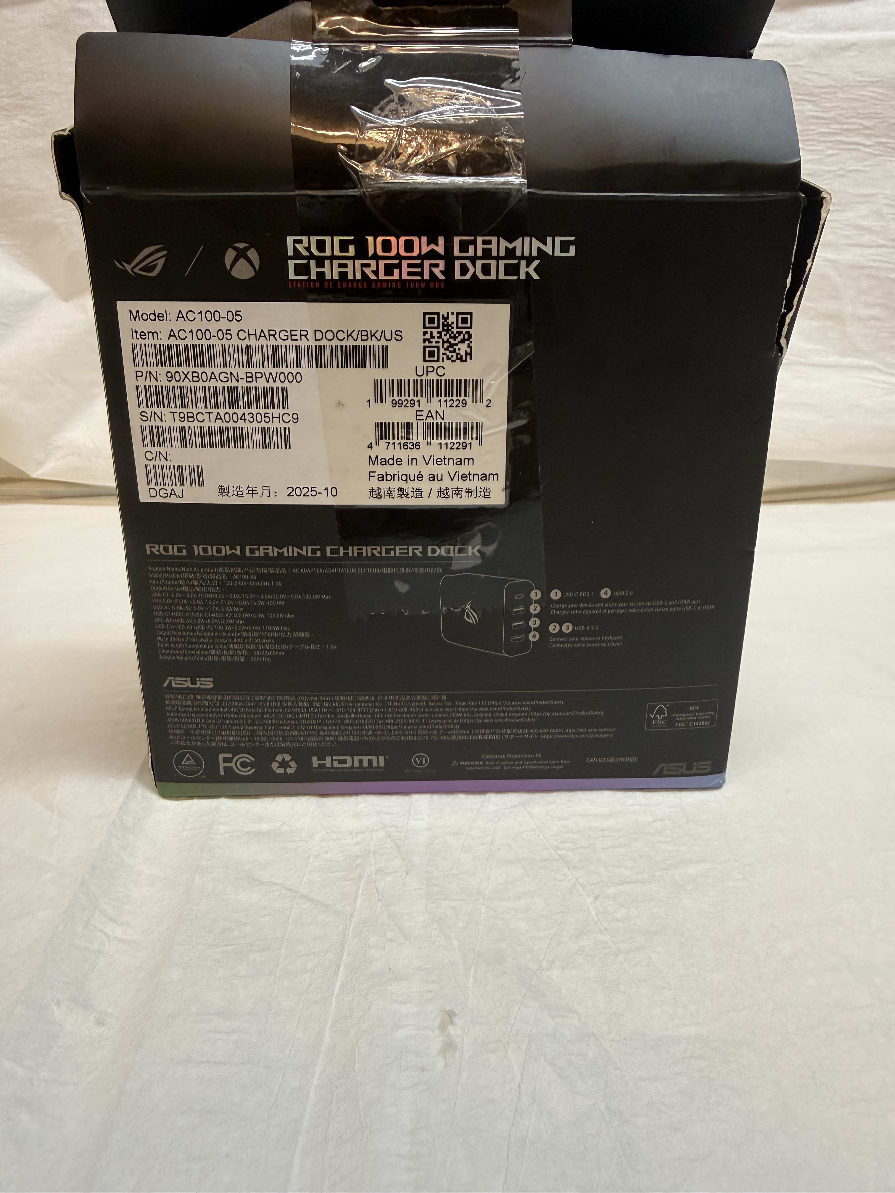 ASUS ROG 100W Gaming Charger Dock AC100-05 BK/US - Open Box — actual PRF item photo 3 of 4