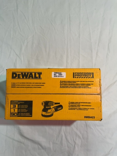 DEWALT DWE6423 5 in Variable Speed Random Orbit Sander 3A New Unopened — actual PRF item photo 2 of 2