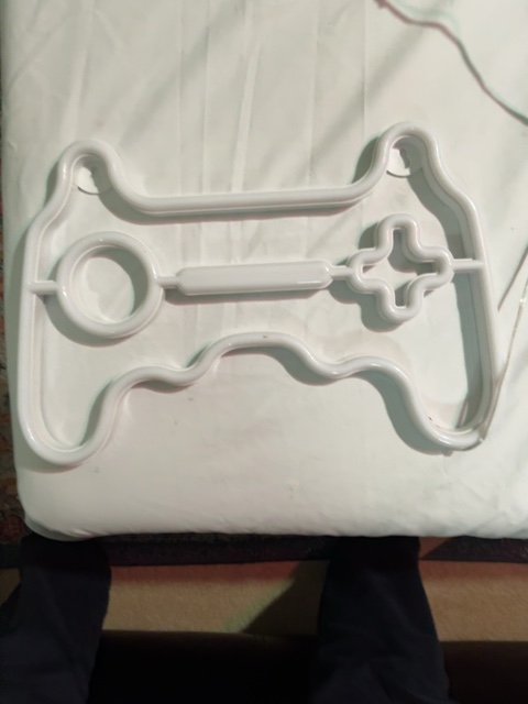Game Controller Neon LED Sign Light Up Gamer Room Decor Clear Base Used Works